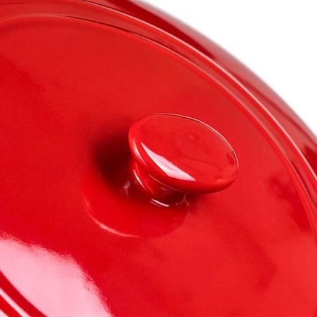 BRYTFANNA CERAMICZNA Z POKRYWĄ DO ZAPIEKANIA 3,6L naczynie owalne czerwone