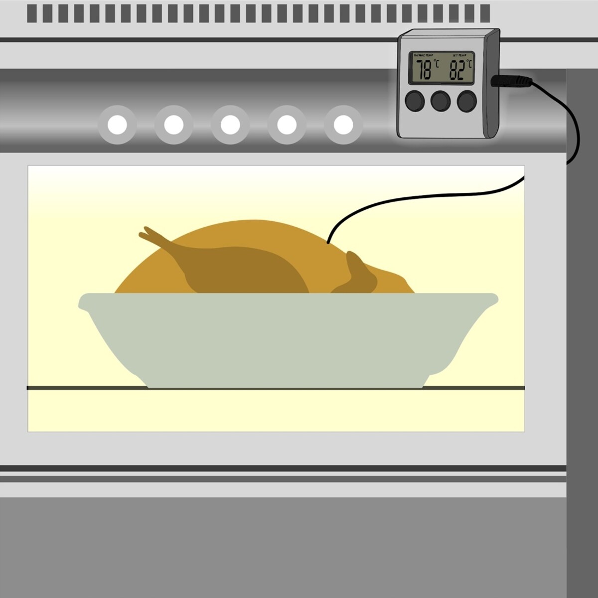 XAVAX Termometr do mięsa cyfrowy z zegarem