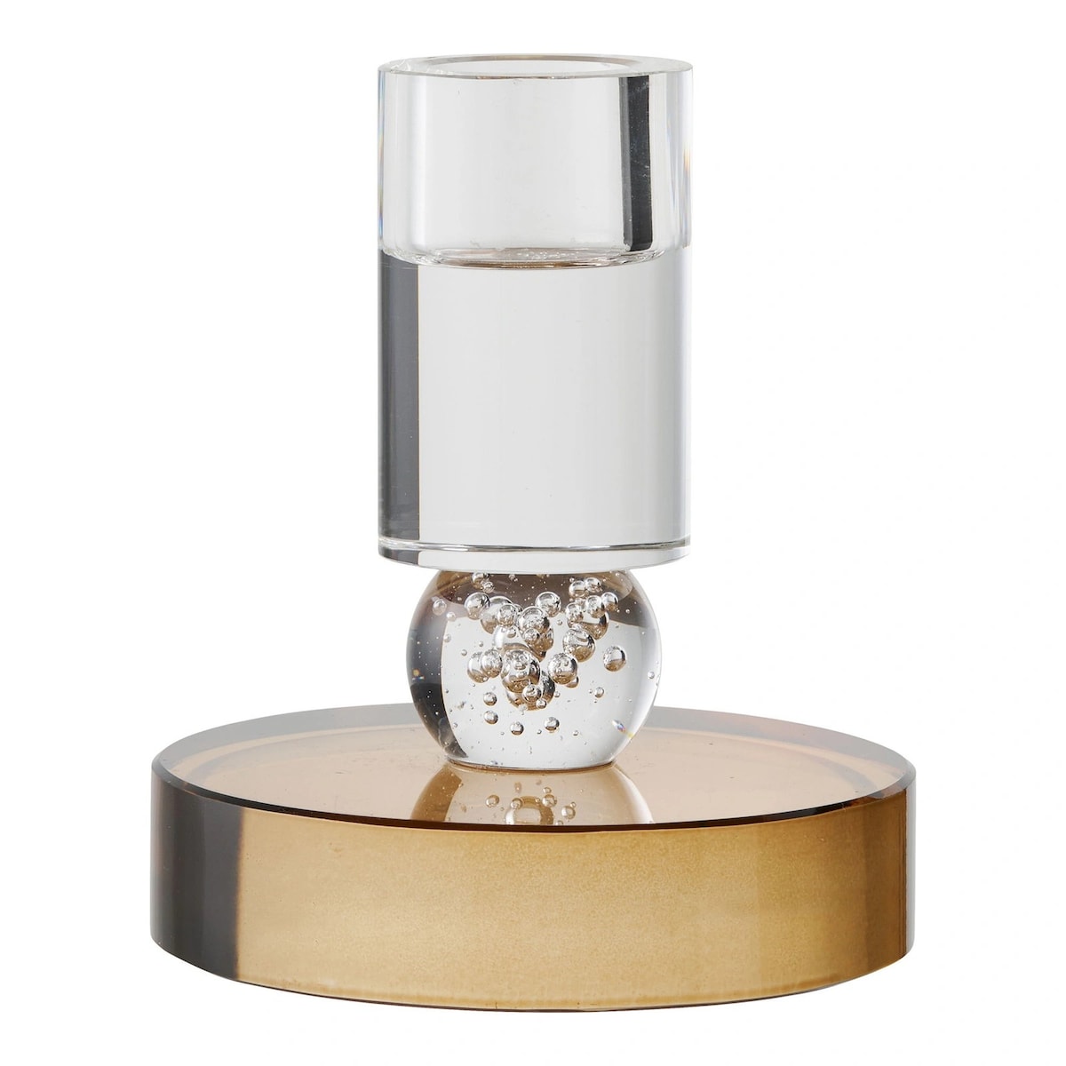 Świecznik szklany 10x8,5x8,5 cm MAIR-2 brązowy