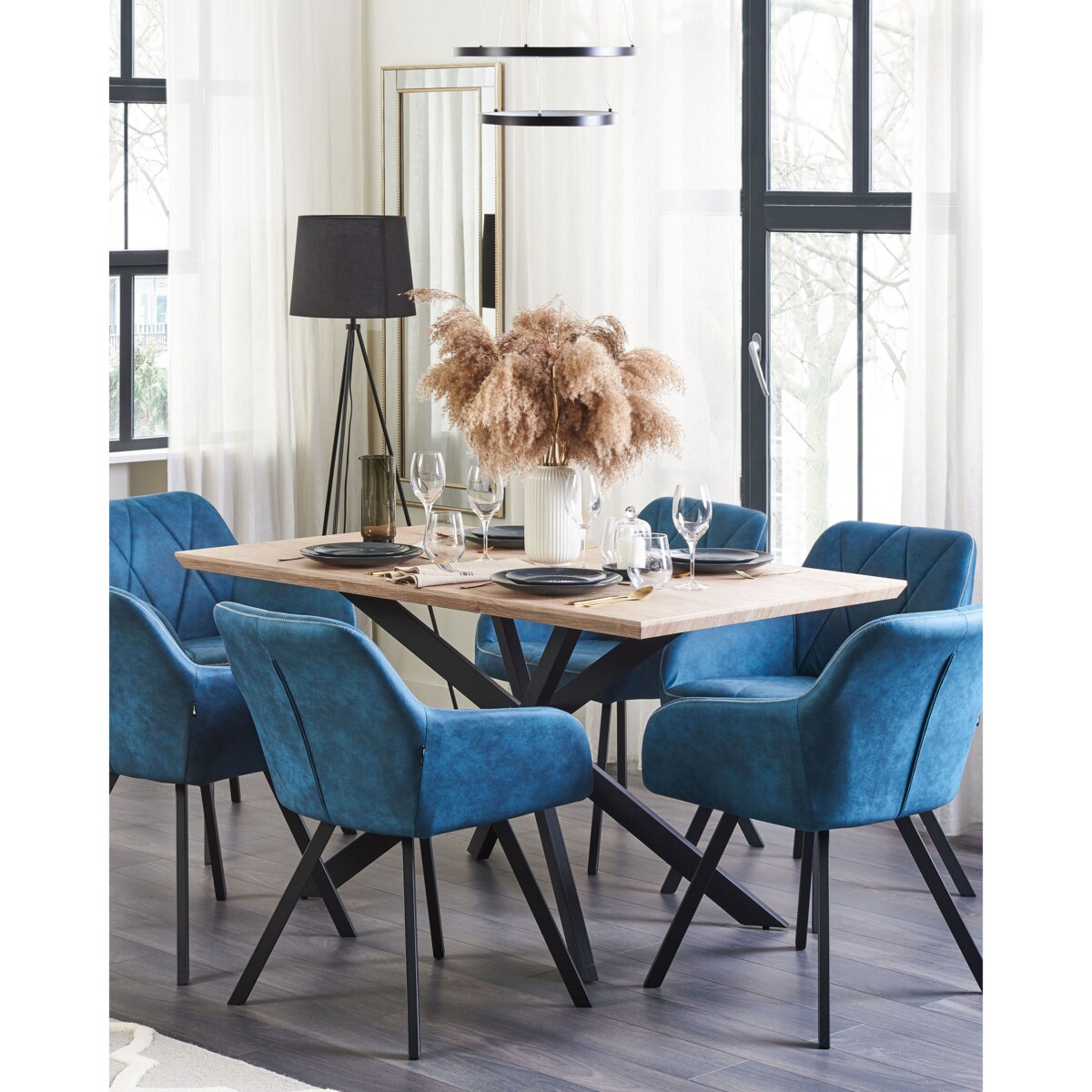 Zestaw 2 krzeseł niebieski MONEE