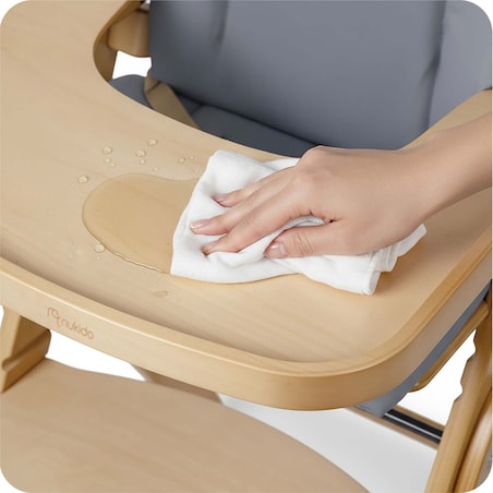 Drewniane krzesełko do karmienia Nukido składane regulowane pasy 702000