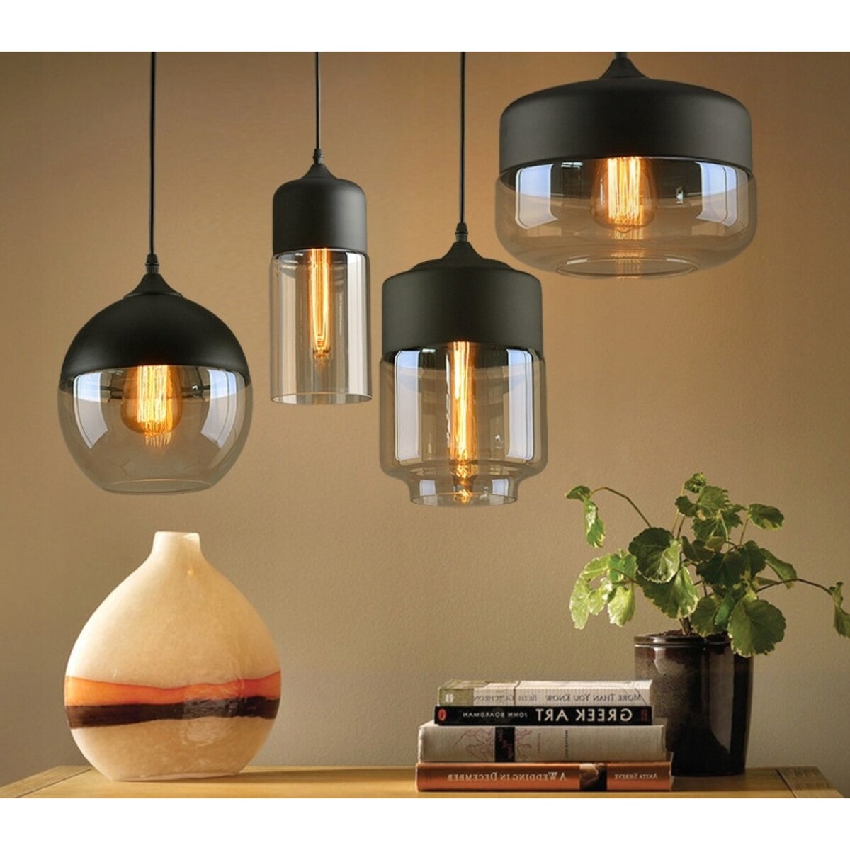 Lampa Wisząca Szklana Loft Industrial Zenit Black