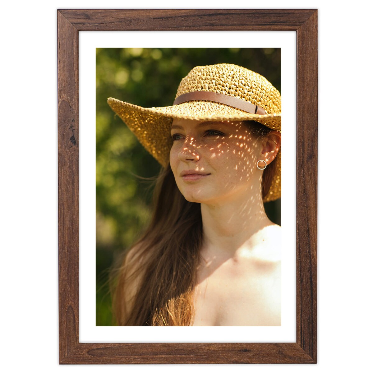 Ramka na zdjęcia 21x29,7 cm brązowa rama MDF z plexi do postawienia powieszenia klasyczna ramka