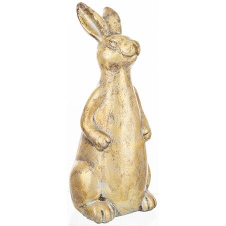 Dekoracja - ceramiczna figurka królika 31,5x13x13 cm złota