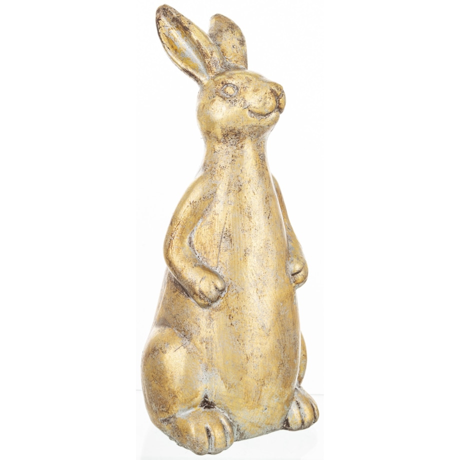 Dekoracja - ceramiczna figurka królika 31,5x13x13 cm złota