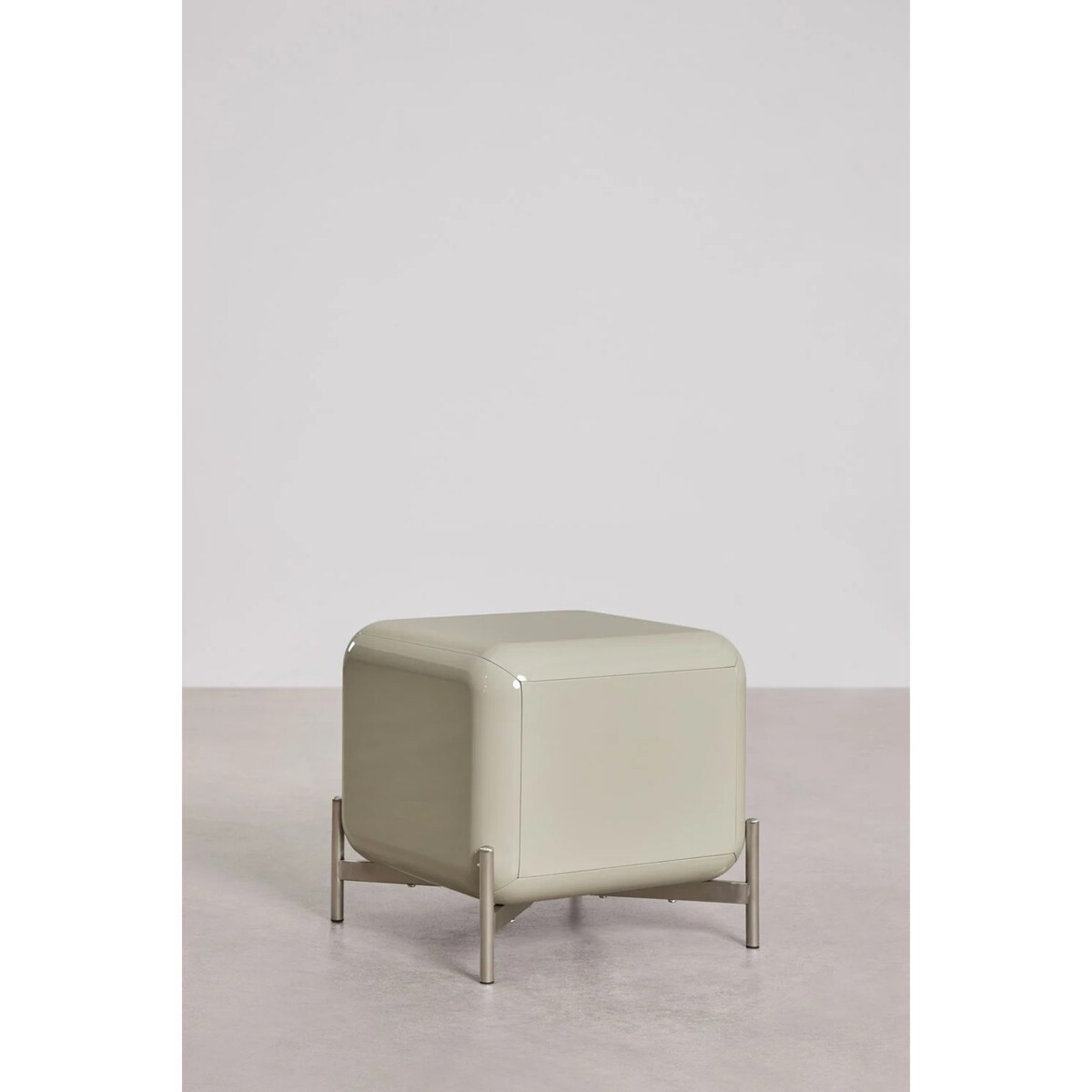 Szafka nocna 45x45 cm z MDF, błyszcząca Alazne miętowa