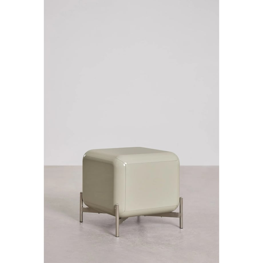 Szafka nocna 45x45 cm z MDF, błyszcząca Alazne miętowa