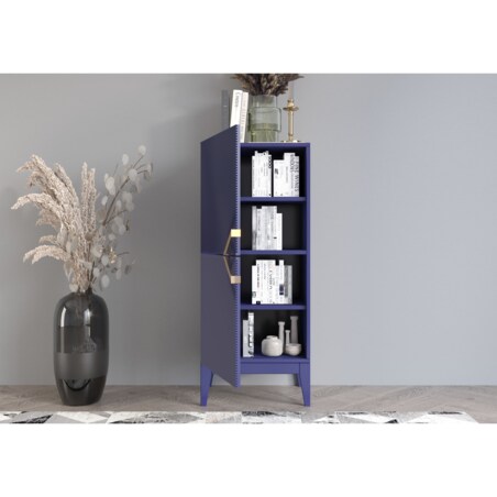 Drewniana komoda Visby DEMI HIGH 2D / kolor granat szlachetny / szer. 50,5 cm