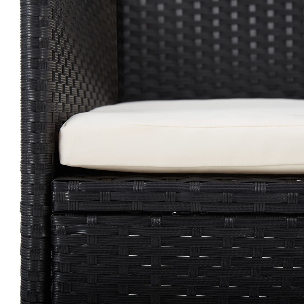 vidaXL 7-częściowy zestaw mebli ogrodowych z poduszkami, czarny