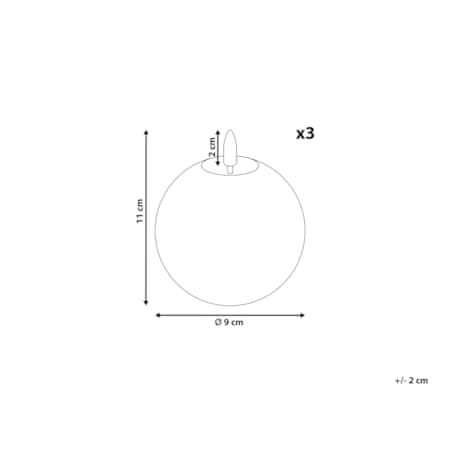 Zestaw 3 świec LED AMBROSIA 11 cm Złoty