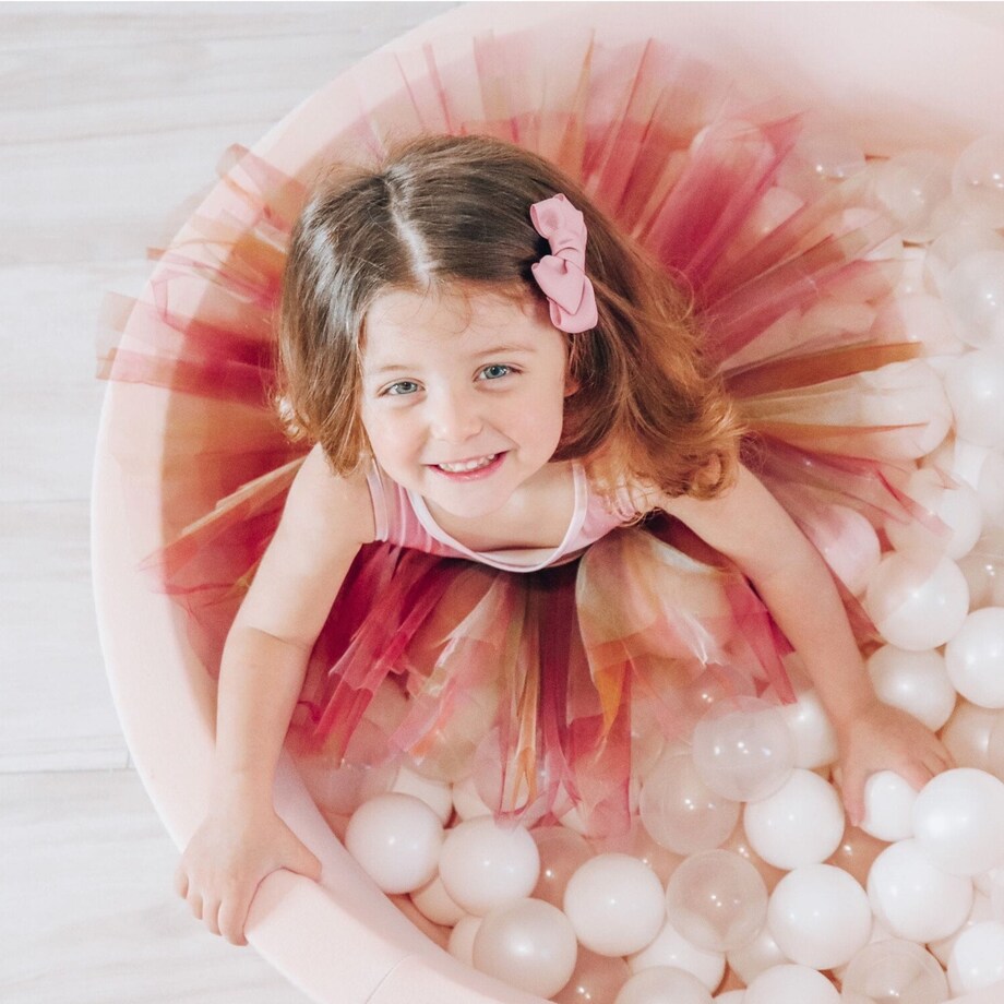 Okrągły Suchy Basen dla Dziecka 90x40cm/bez Piłek, Cotton, Jasnoróżowy