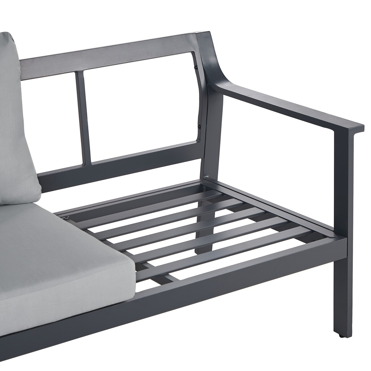 Sofa ogrodowa dla 3 osób KIATO Metal Ciemnoszary