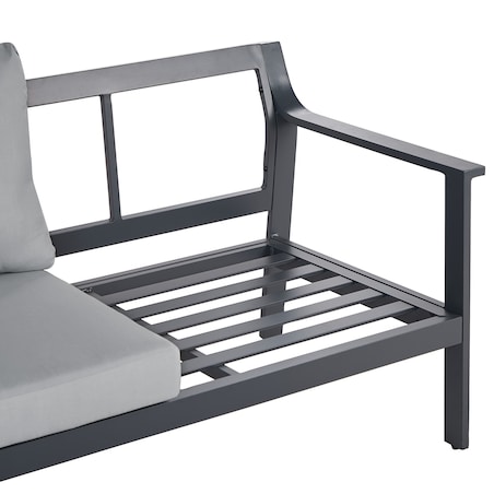 Sofa ogrodowa dla 3 osób KIATO Metal Ciemnoszary