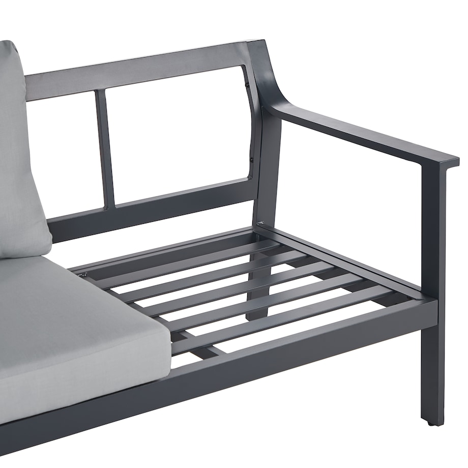 Sofa ogrodowa dla 3 osób KIATO Metal Ciemnoszary