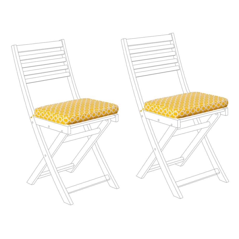 Zestaw 2 poduszek na krzesła ogrodowe żółty FIJI