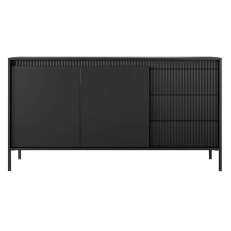 Komoda 153 2D3S ENSO ryflowana, czarna