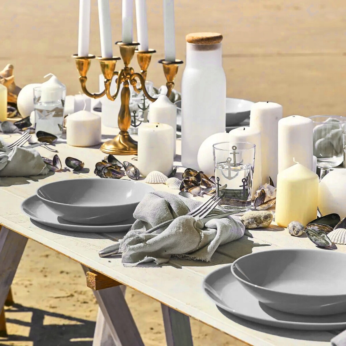 TALERZE DESEROWY diwali 6x 19 cm LUMINARC szare NA CIASTO DESERY święta