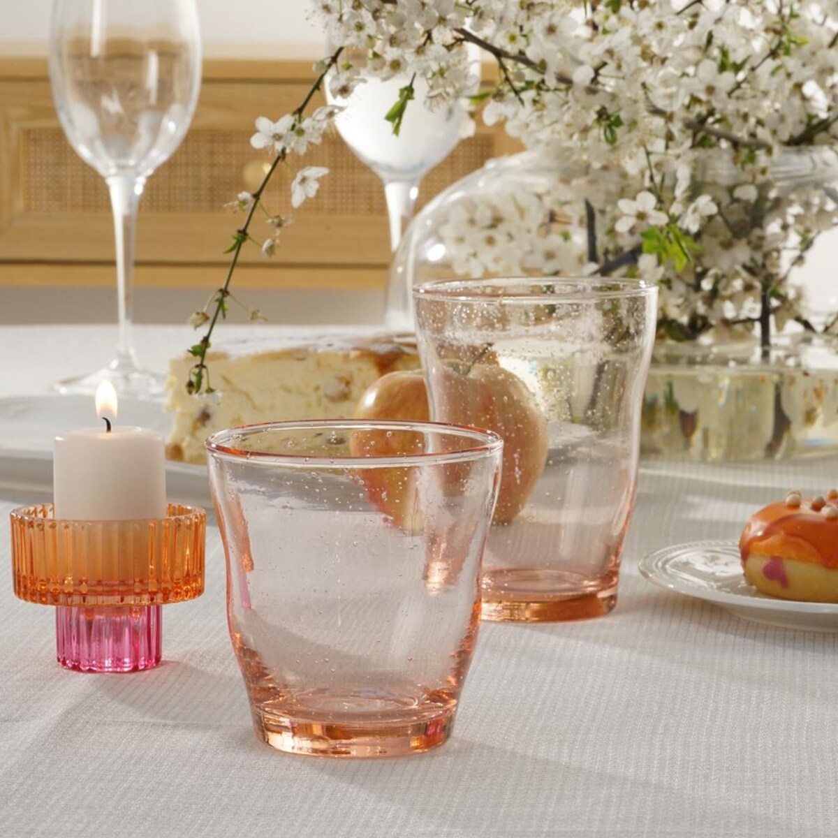 VILLA ITALIA Szklanka wysoka różowa 330 ml PERLATO