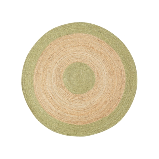 Dywan okrągły z juty 140 cm beżowo-zielony YAYALAR