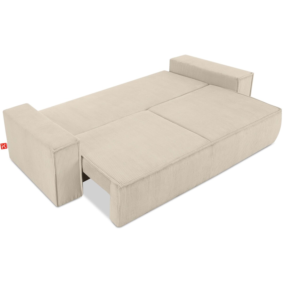 KONSIMO NAPI Sofa 3-osobowa z pojemnikiem pościel, kremowy