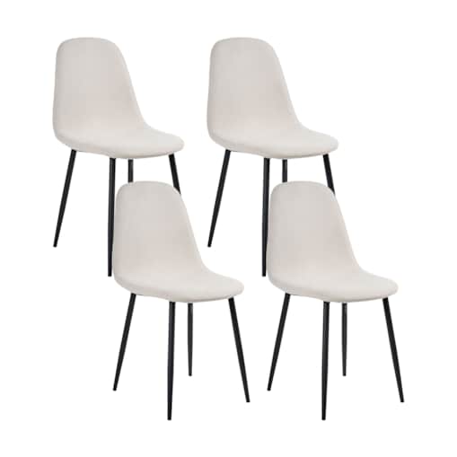 Zestaw 4 krzeseł do jadalni CRANDALL Jasnobeżowy