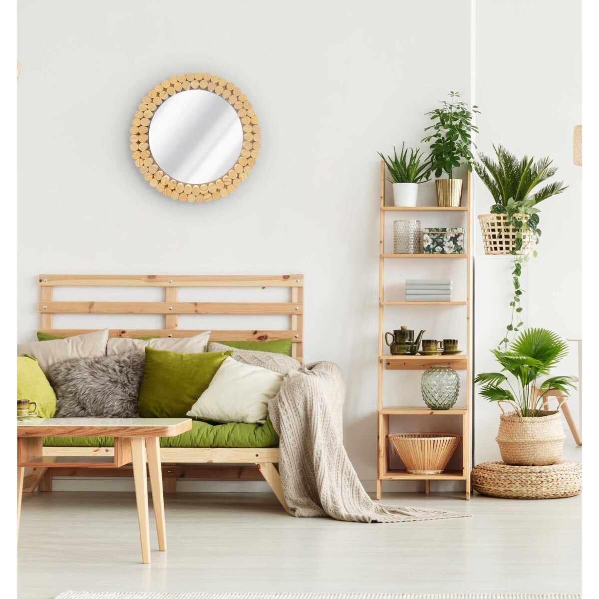 LUSTRO ŚCIENNE BOHO 36CM KLNA-MR01