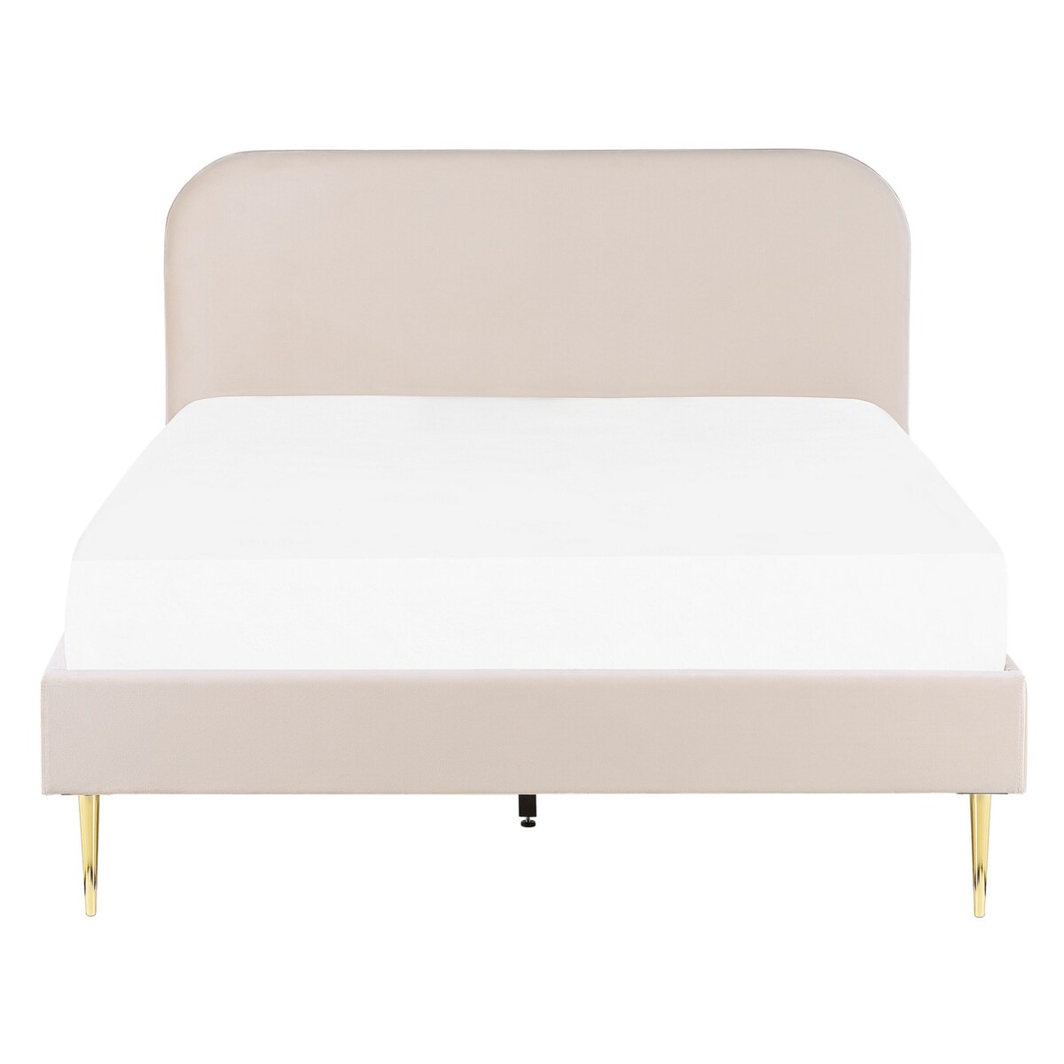 Łóżko welurowe 140 x 200 cm beżowe FLAYAT