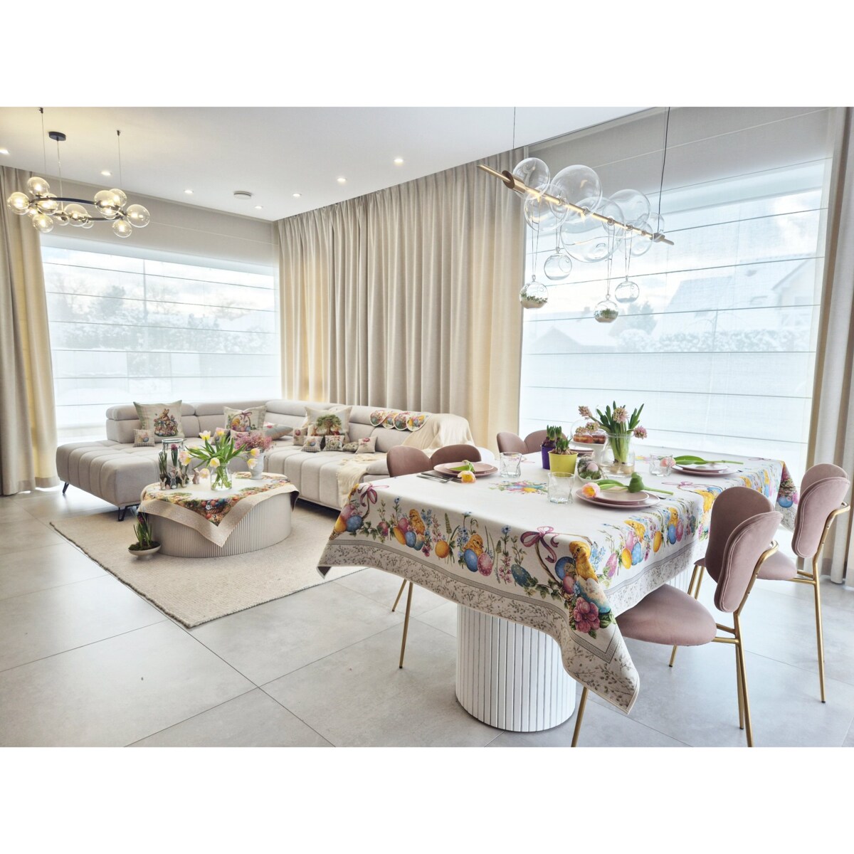 Obrus Wielkanocny Na Stół Ozdobny Dekoracyny 140X240 Cm Kurczątka