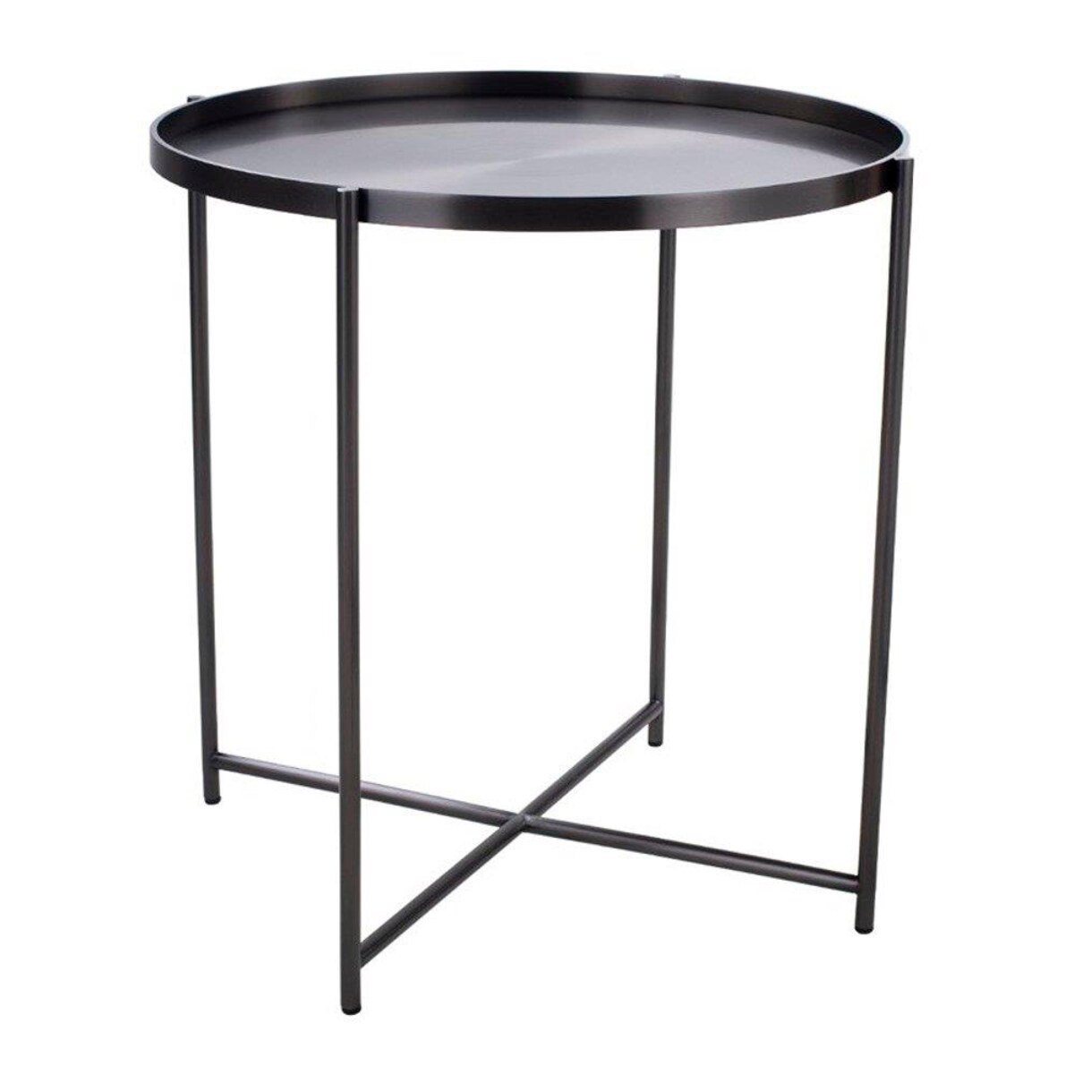 Okrągły stolik kawowy Moon ST-DP-F80-TYT Moos Home metalowy tytan, Step Into Design