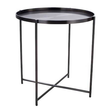 Okrągły stolik kawowy Moon ST-DP-F80-TYT Moos Home metalowy tytan, Step Into Design