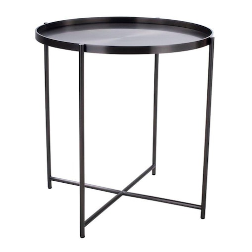 Okrągły stolik kawowy Moon ST-DP-F80-TYT Moos Home metalowy tytan, Step Into Design