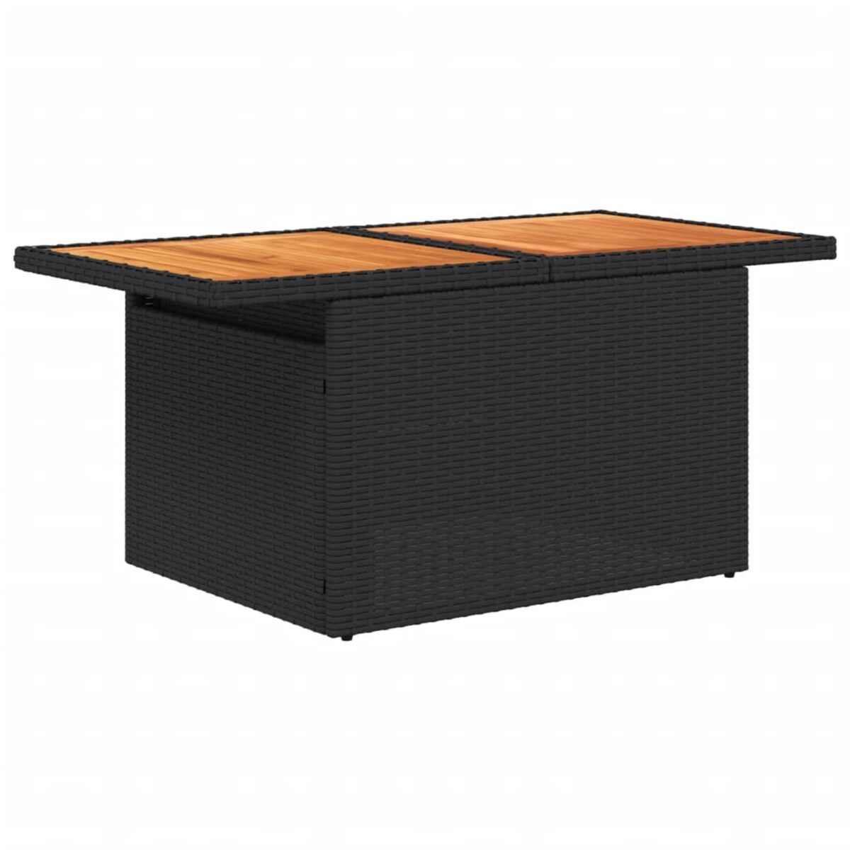 vidaXL Stół ogrodowy, czarny, 100x55x73 cm, polirattan i akacja