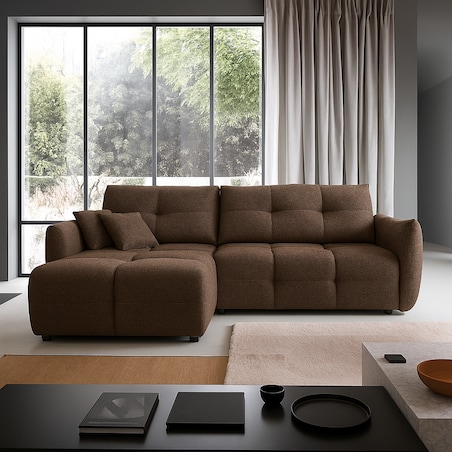 Narożnik z funkcją spania do salonu BOSE, lewostronny, caffe latte