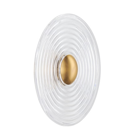 Lampa ścienna HELIOS 30 cm transparentno złota