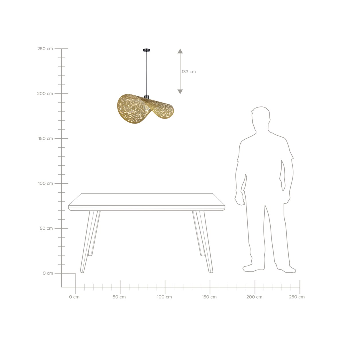 Lampa wisząca metalowa złota KRISHNA