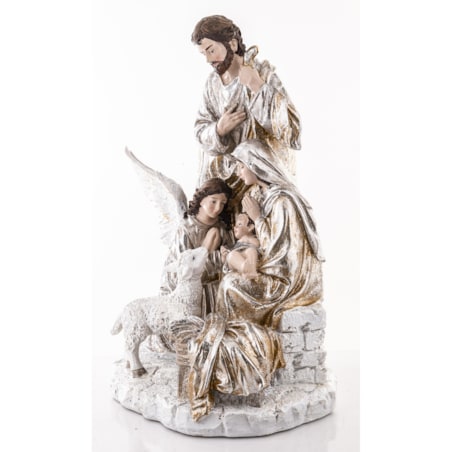 Dekoracja - 36x28x22 cm SACRA FAMIGLIA z aniołem