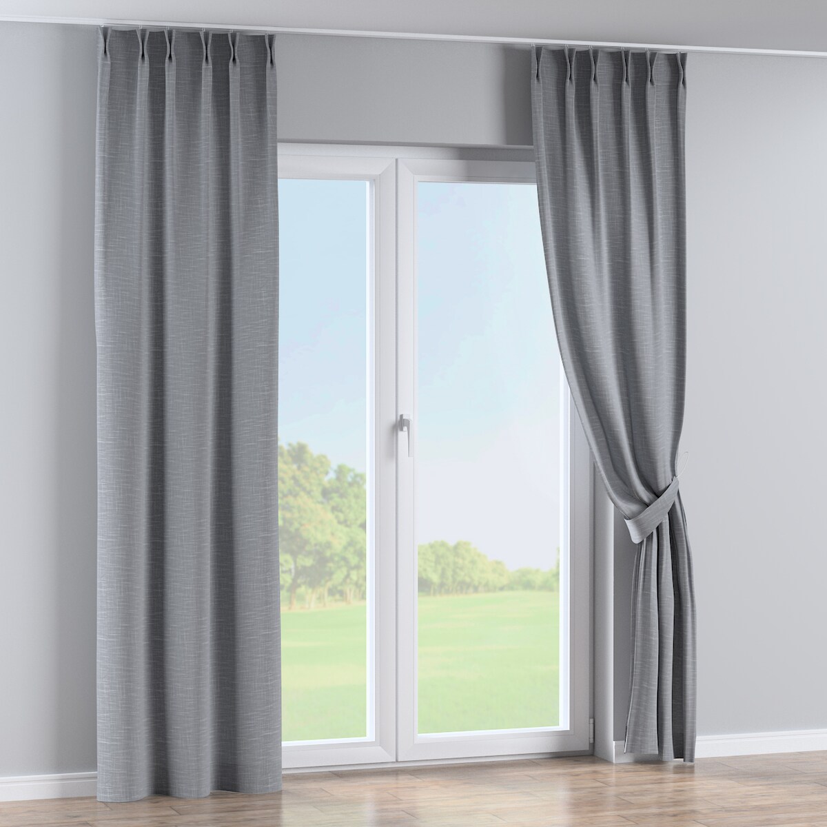 Zasłona na haczykach flex podwójnych 130x260 szary