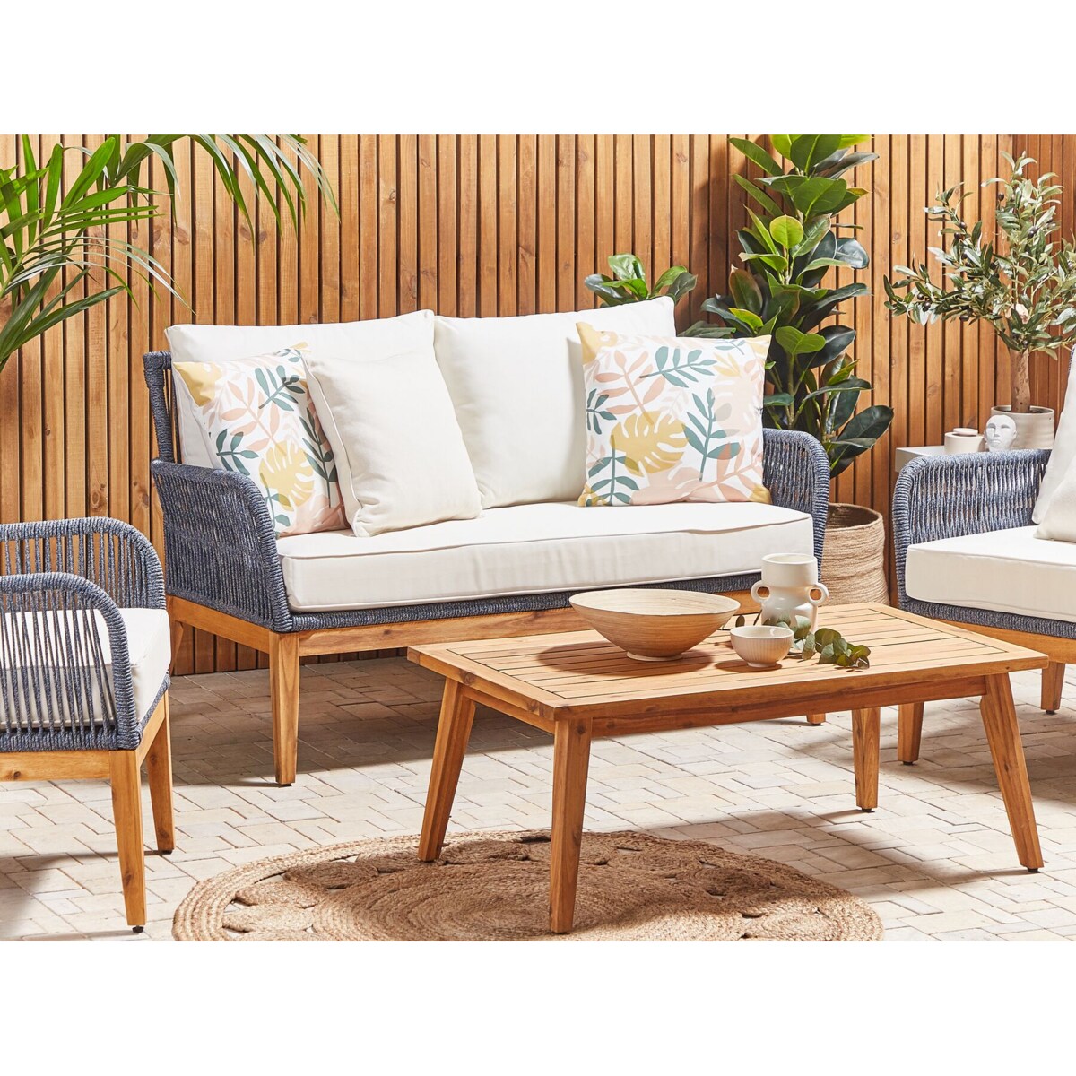 2 poduszki ogrodowe w liście 45 x 45 cm wielokolorowe TEGEA