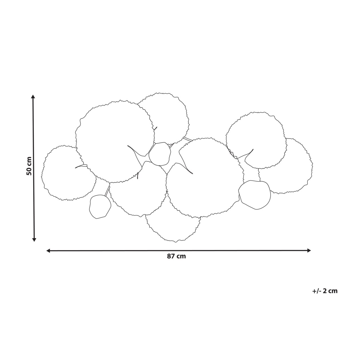 Dekoracja ścienna FRANCIUM Metal 50 cm Kolorowy