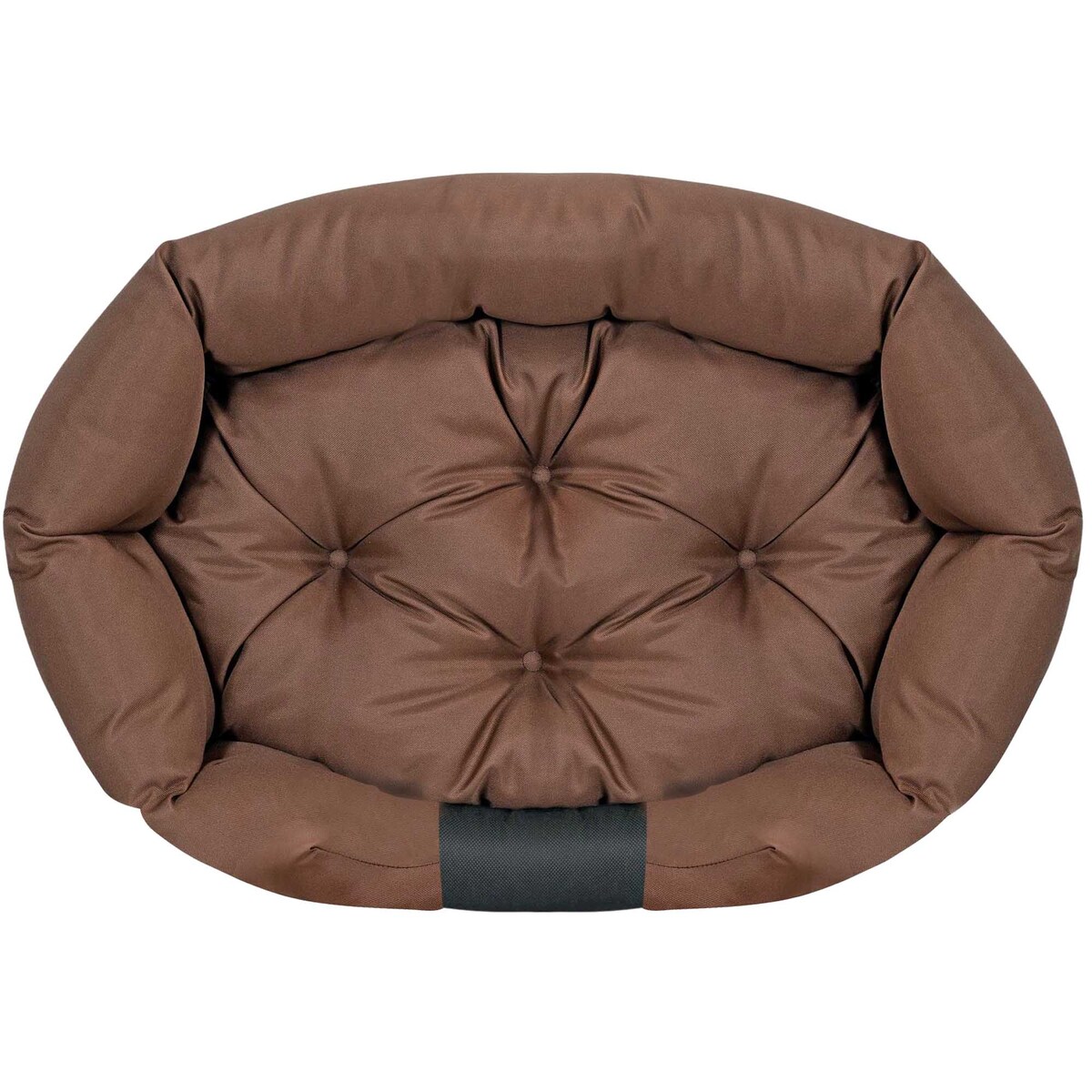 Legowisko Dla Psa 80X60 Cm Z Miejscem Na Imię Wodoodporne Owalne Wygodne Brązowe