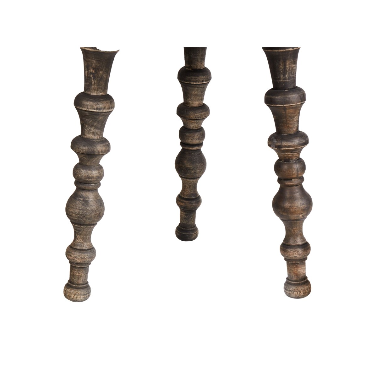 Zestaw 2 stolików pomocniczych z drewna mango ciemne MARNOO