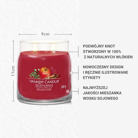 YC SIGNATURE - Świeca średnia RED APPLE WREATH