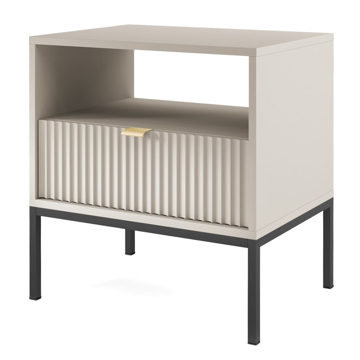 Szafka nocna NEW do sypialni - kaszmirowa+ st. czarny