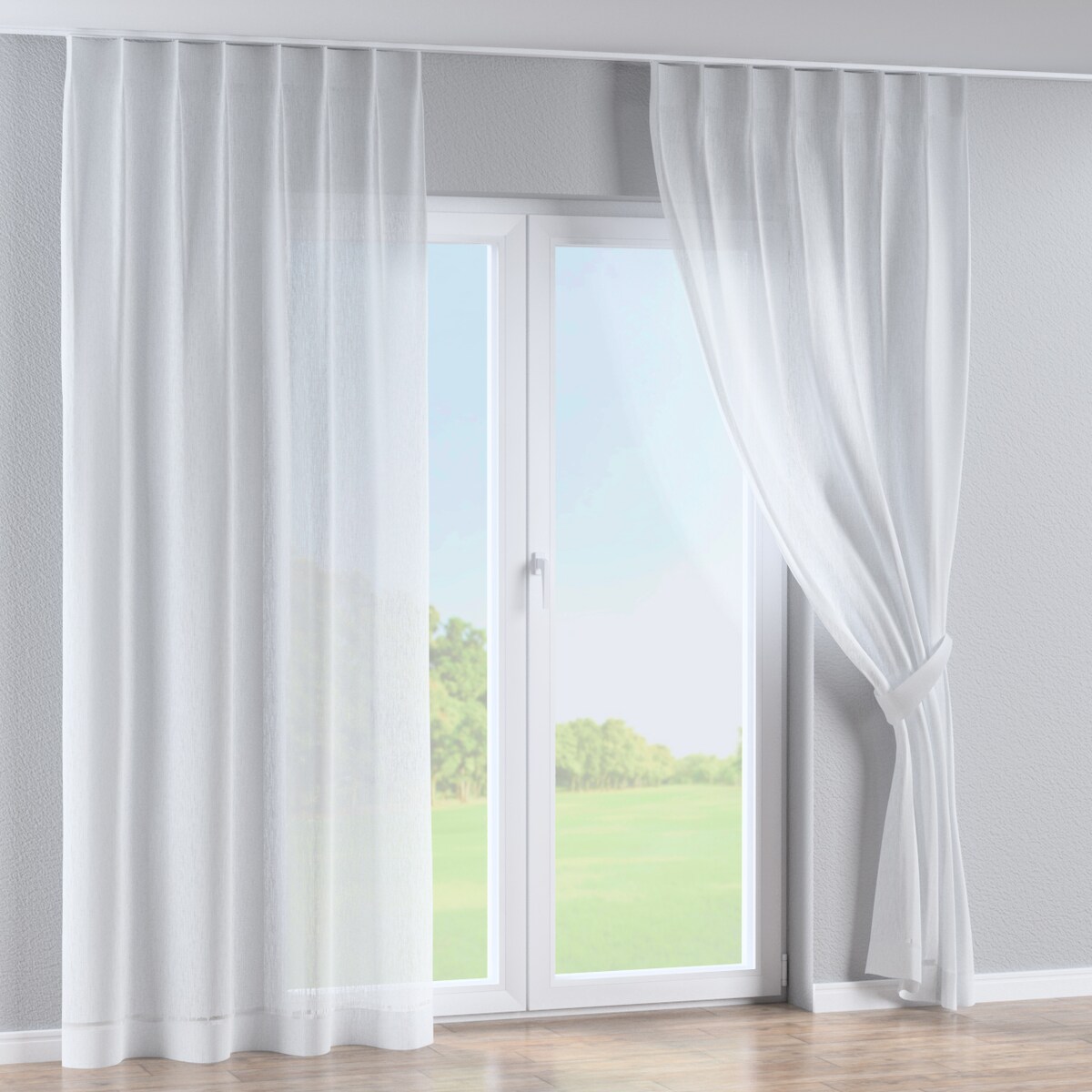 Zasłona na haczykach flex pojedynczych 130x260 biały