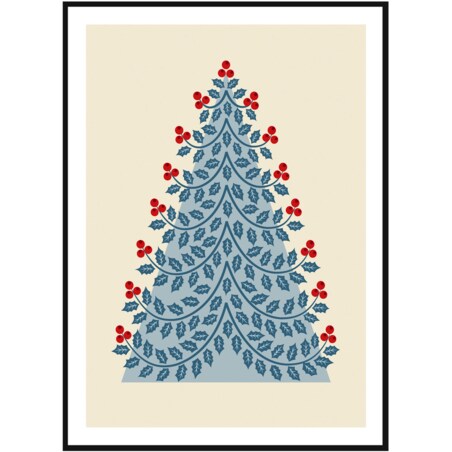 Poster Story, Plakat, Obraz - Niebieska Choinka, wymiary 30 x 42 cm