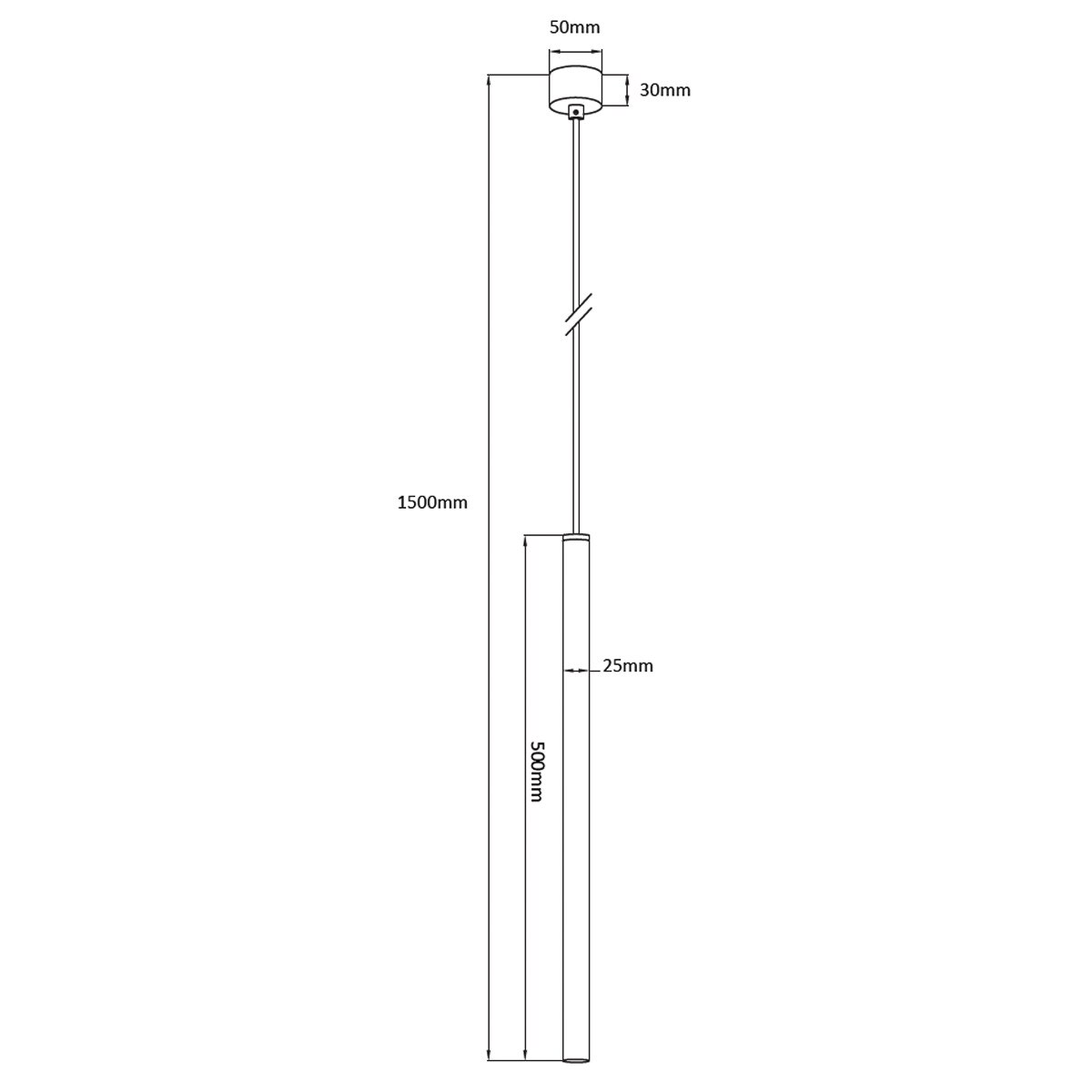 Minimalistyczna lampa wisząca Lungo do przedpokoju czarna