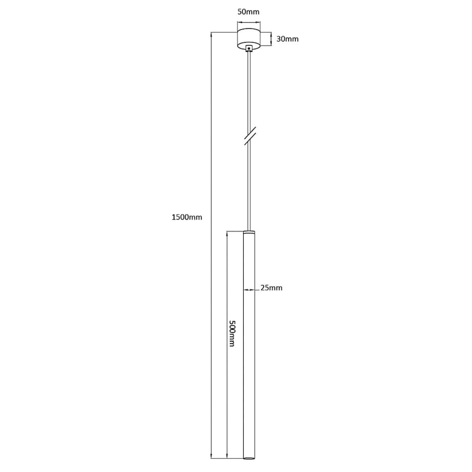 Minimalistyczna lampa wisząca Lungo do przedpokoju czarna