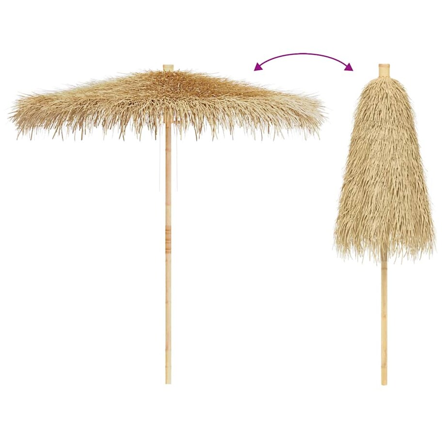 Parasol ogrodowy z bambusa i bananowych liści, 270 cm