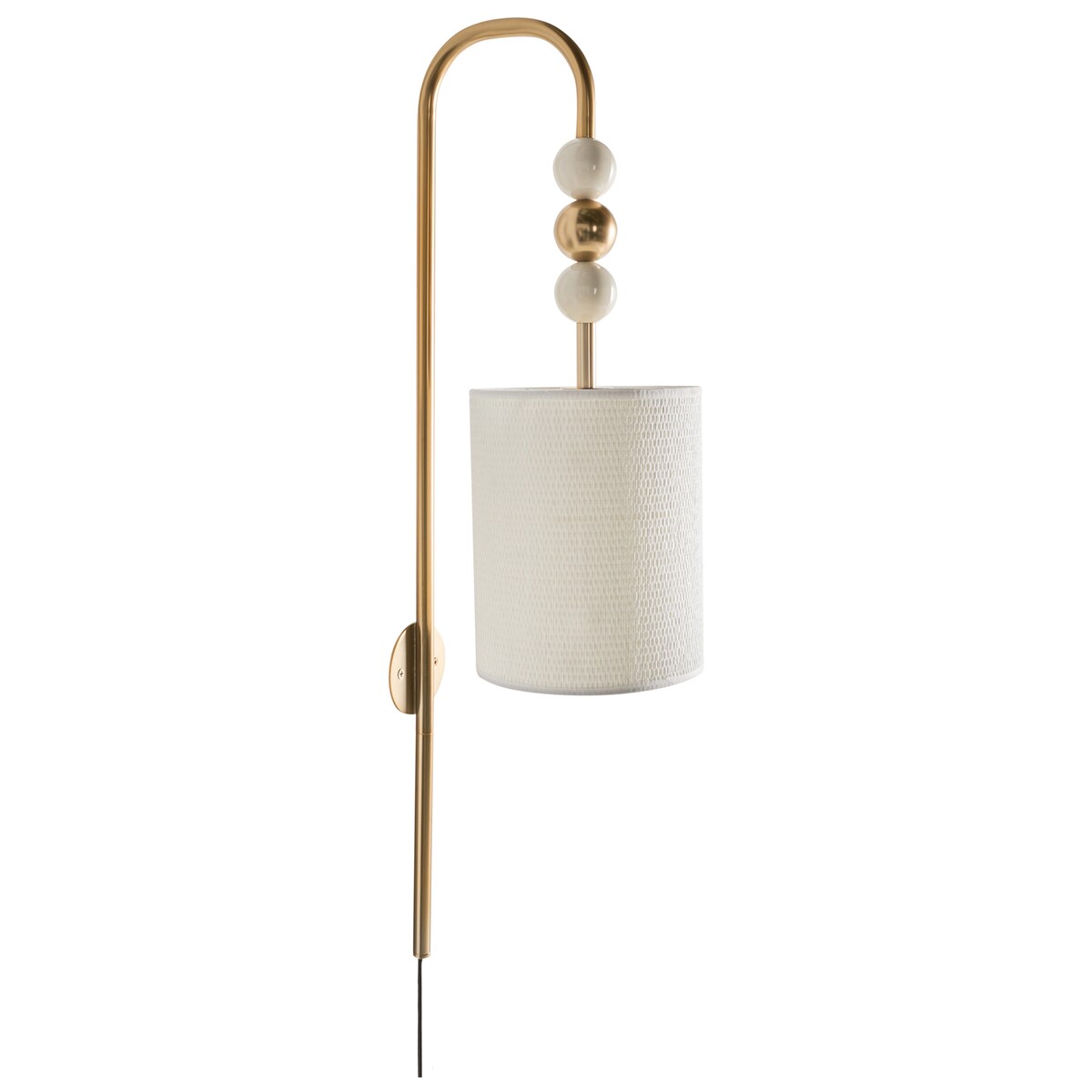 Lampa ścienna LOKY Mosiężny/beżowy Metal
