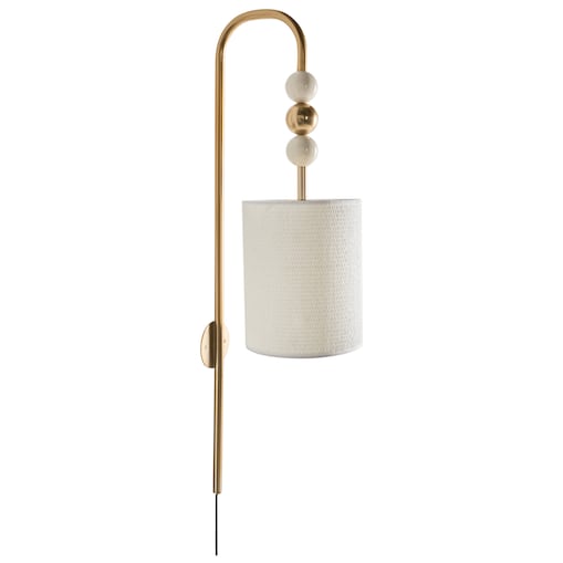 Lampa ścienna LOKY Mosiężny/beżowy Metal